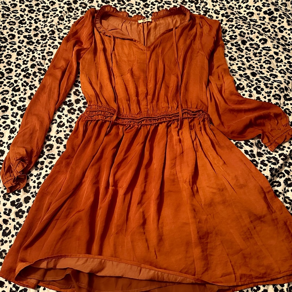 Silky Burnt Orange Dress